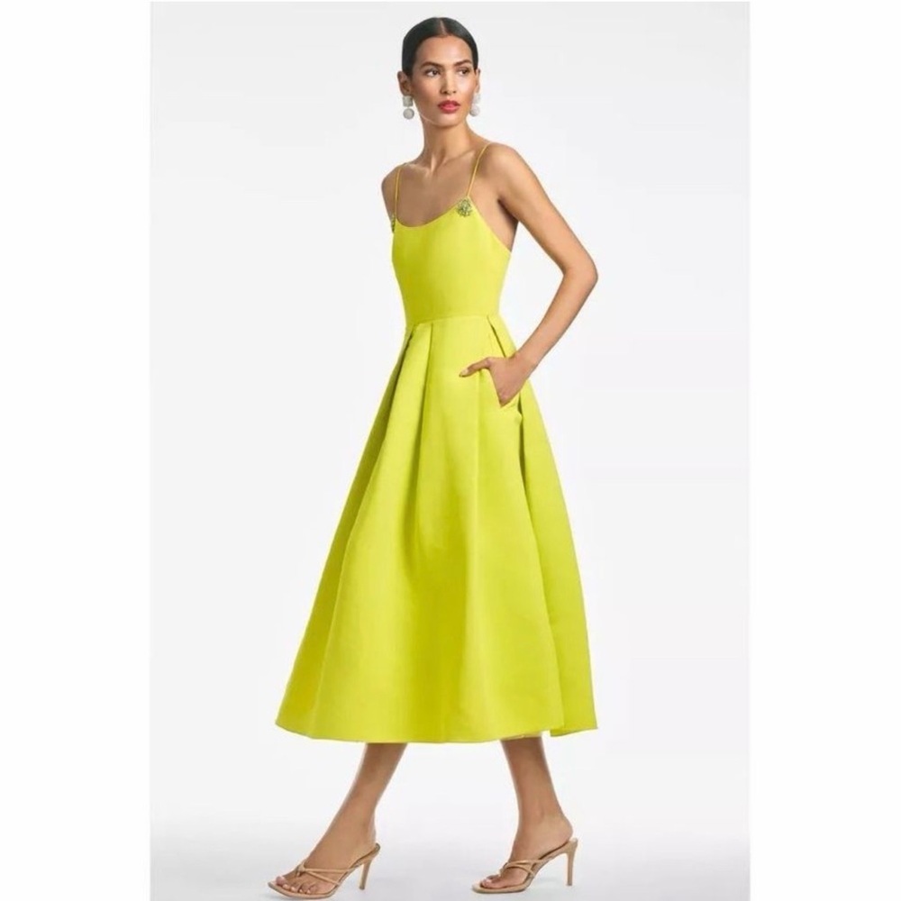 Sachin + Babi Neon Yellow Sleeveless Midi Dress - Picture 3 of 7